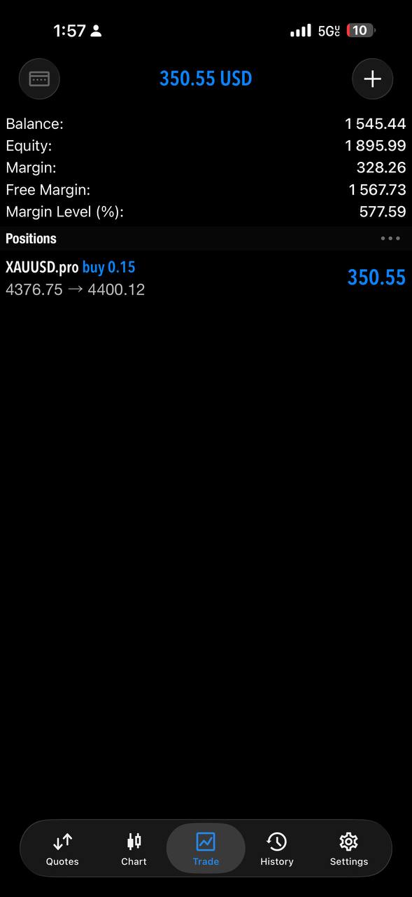 MetaTrader positions screen shared by KemDraco.