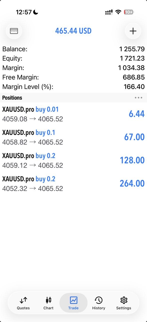 MetaTrader positions screen shared by Coops.