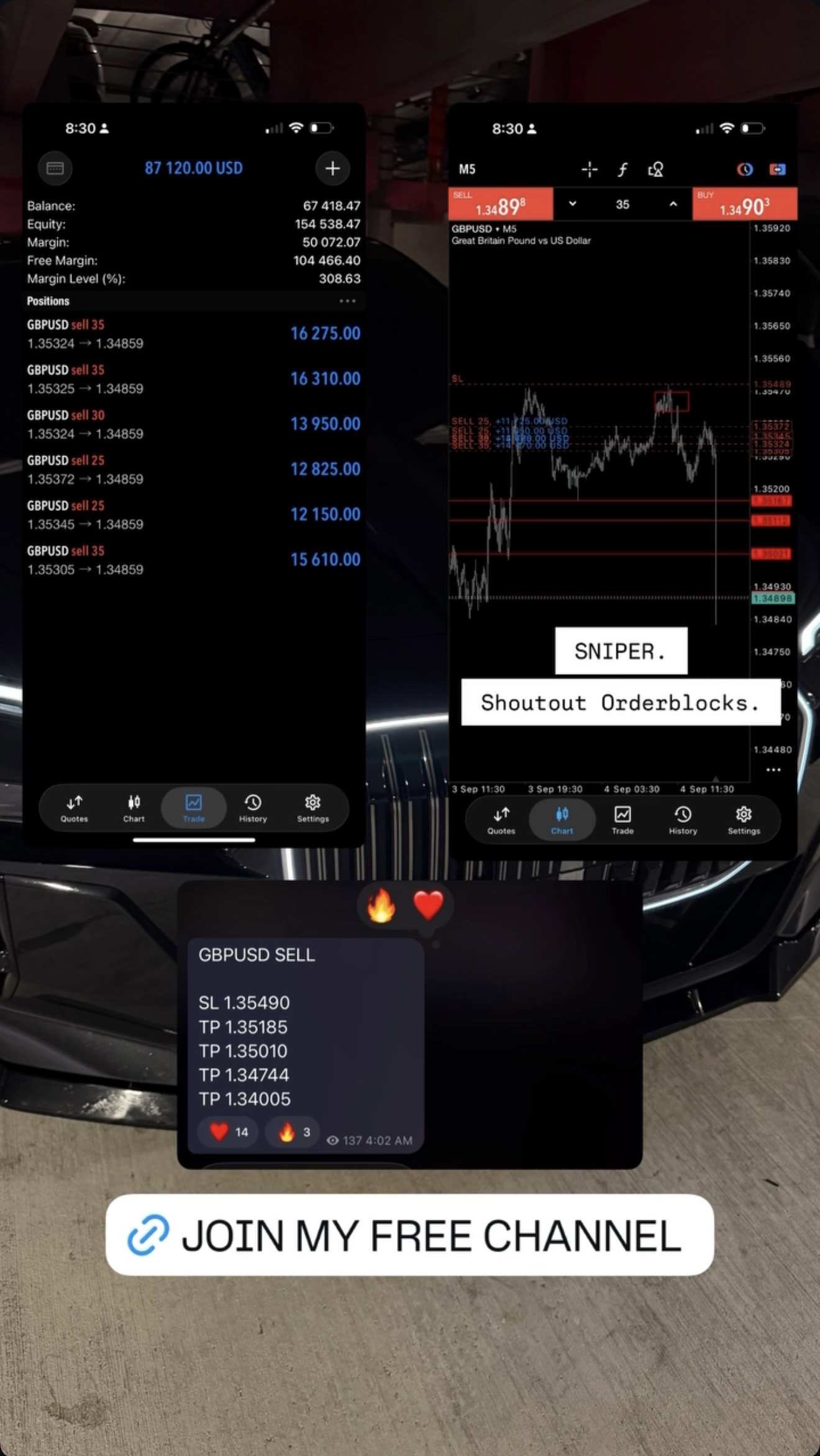 Recent screen showing +$87,120.00.